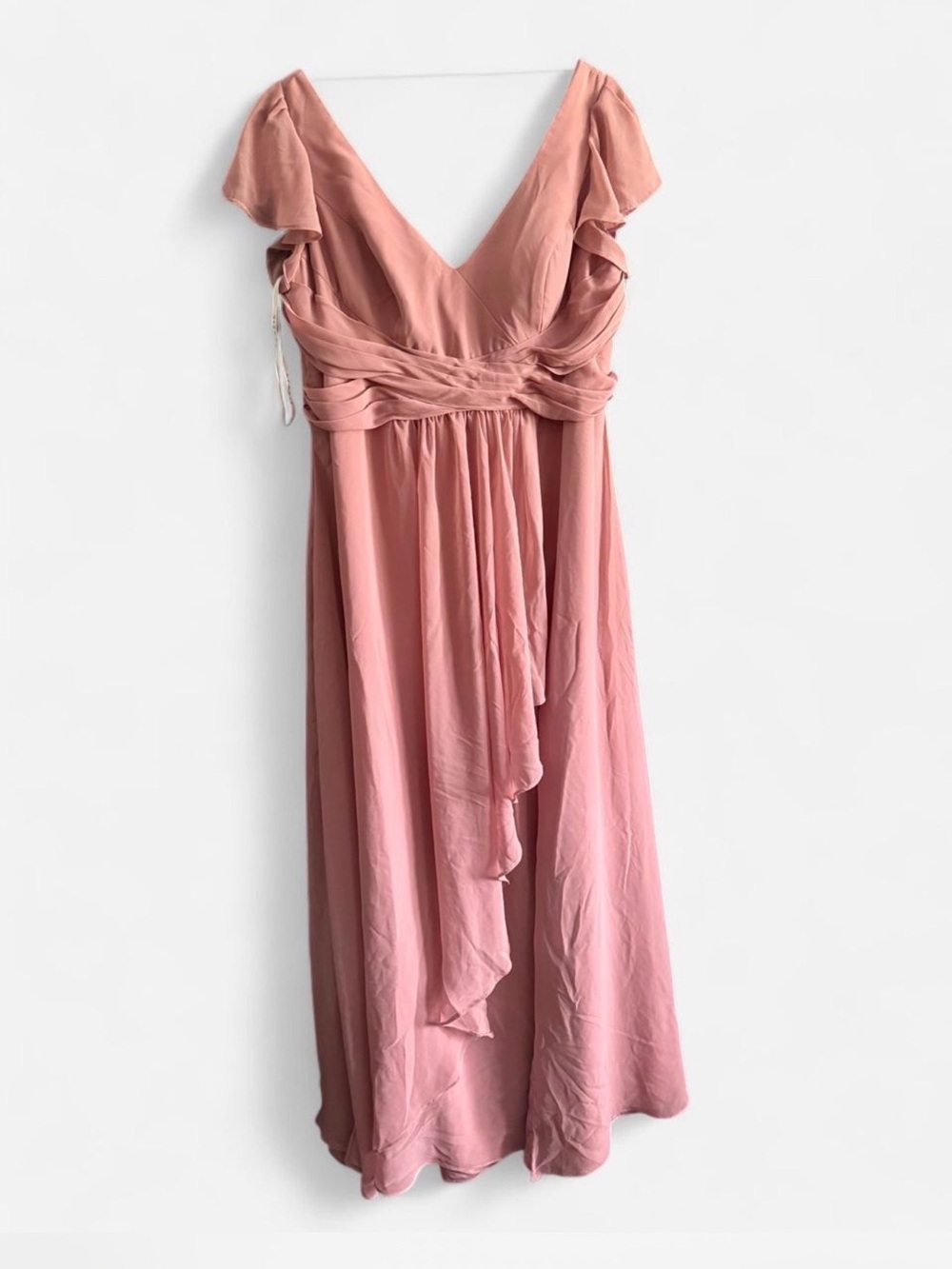 Azazie Dusty Rose V-Neck Midi Dress